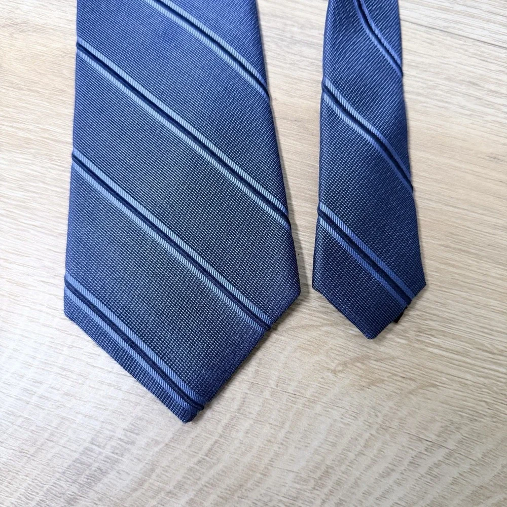 Michael Kors Blue Striped‎ Tie Textured Woven Classic Business Formal Neckwear